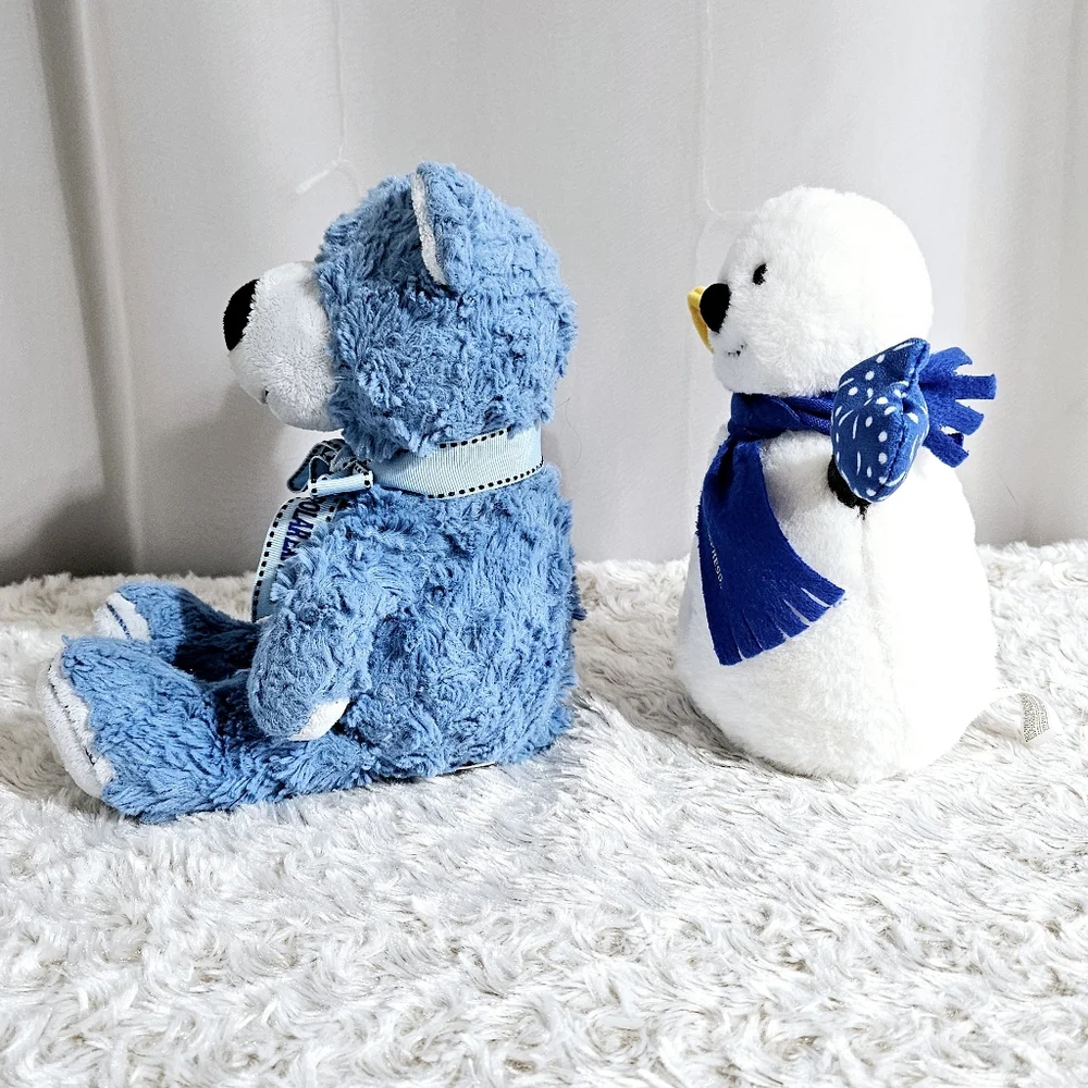 The Polar Express - Blue Fuzzy Bear &  Snowman Duo Set Of 2 Plush W/ Jingle Bell - Picture 3 of 13